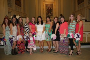 All the bridesmaids at the rehearsal. 