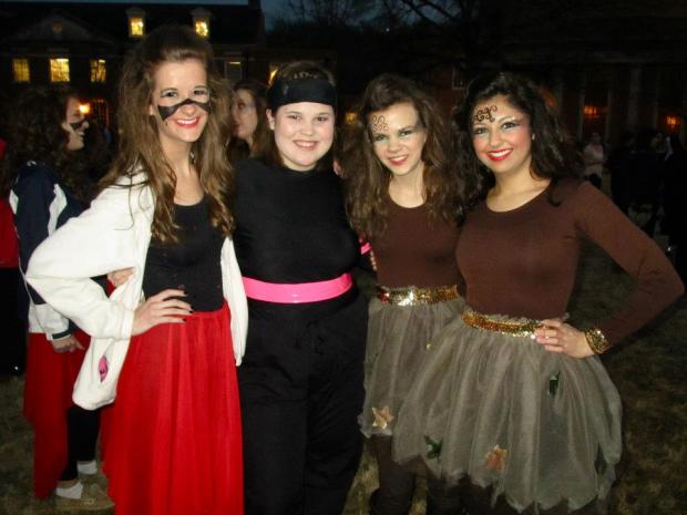 Natalie, Mary Katherine, and Melissa at Step Sing 2012, my family